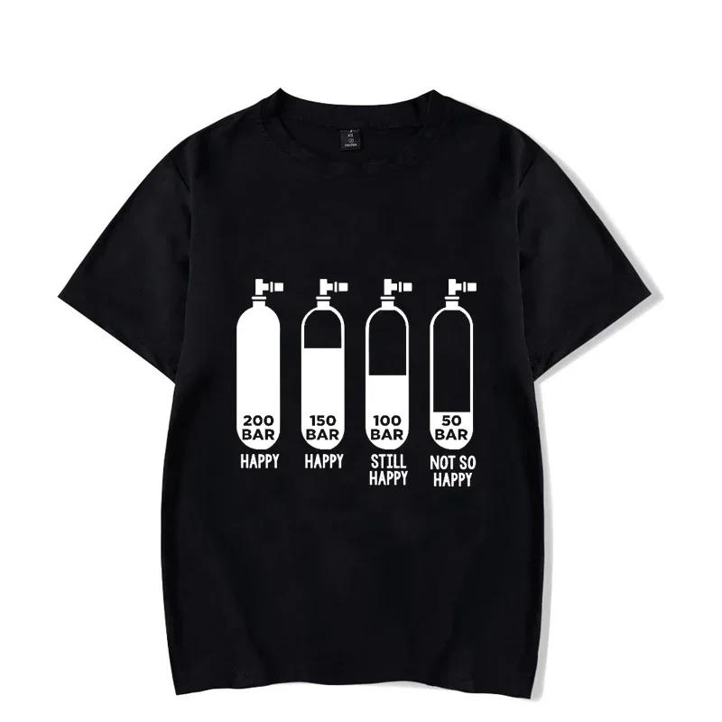 Diver 200 Bar Fun Tshirt Unisexs Glowinnight Harajuku Short Sleeve Street Style Top Oversized Heart Diving Lung Diving Tops