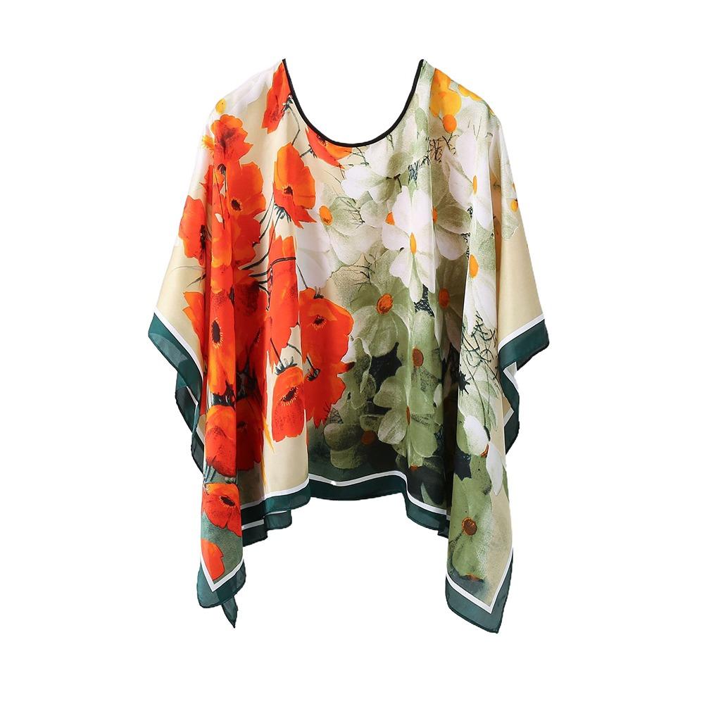 Schals Sommer Strand Sexy Damen Mode Druck Chiffon Kittel Bikini Überwurf Locker Bluse Sonnenschutz Bequem Poncho