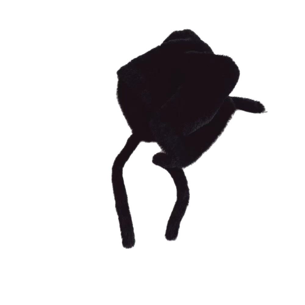 Children's Cute Kitten Ear Muffs Hat - Plush, Knitted, Windproof, and Warm Solid Color Headwear