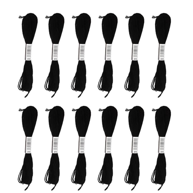 

12/24PCS Cross Stitch Embroidery Thread For DIY Homemade Craft Sewing Accessories Black/White Embroidery Floss