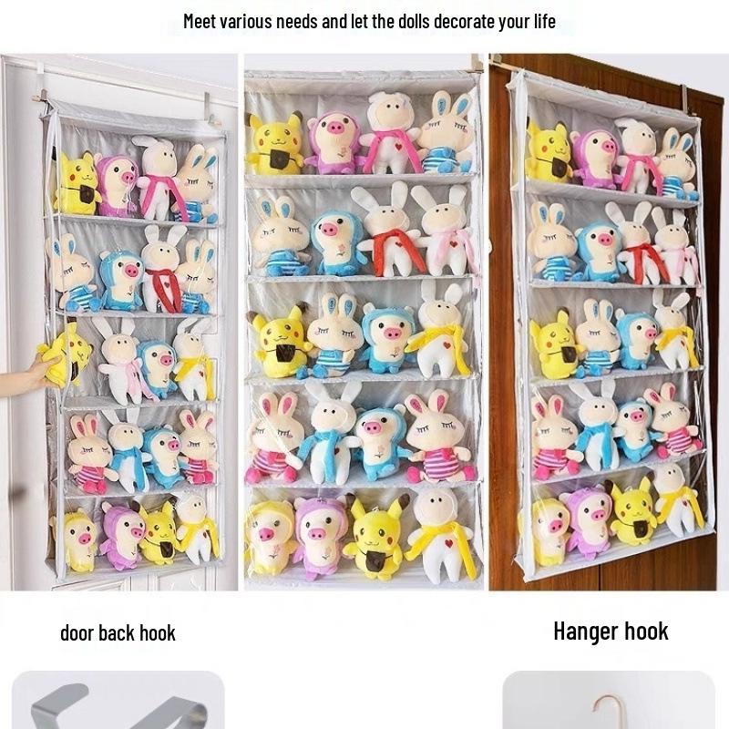 Plush Doll Hanging Storage Bag: Moisture & Dust-Proof Door & Wall Organizer