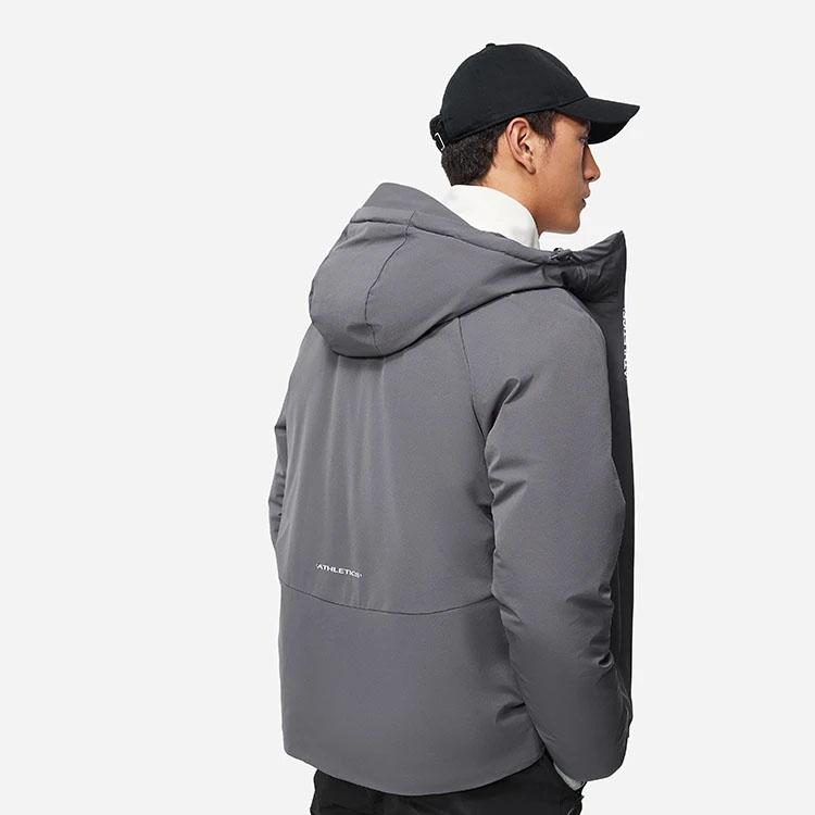 Li-Ning Fitness Series FW23 Solid Color Water-Resistant Anti-Static Loose Short Down Jacket Men Jacket Magnet-Gray AYMT309-3