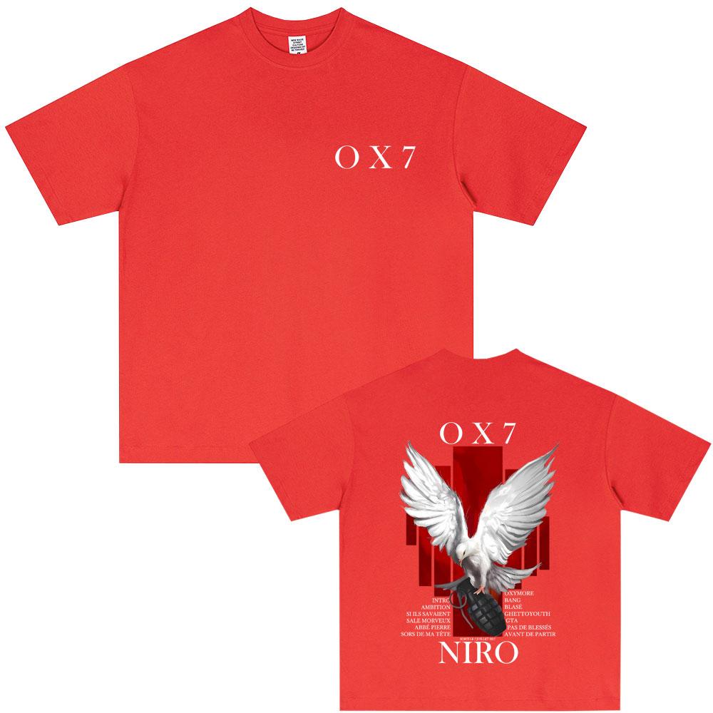 Rapper Niro OX7 Album Tshirt Unisex Women Hip Hop Fashion Pop Music Streetwear Unisex Vintage Casual Oversized Crewneck T Shirts 4XL