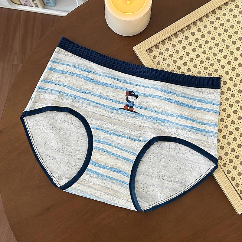 Girls' Mid-Rise Soft Cotton Jacquard Underwear with Antibacterial Crotch - Cute Puppy Design, Breathable & Skin-Friendly (10A)
