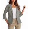 Womens Casual 3/4 Sleeve Blazers Open Front Solid Color Lapel Collar Work  Business Suit Jackets
