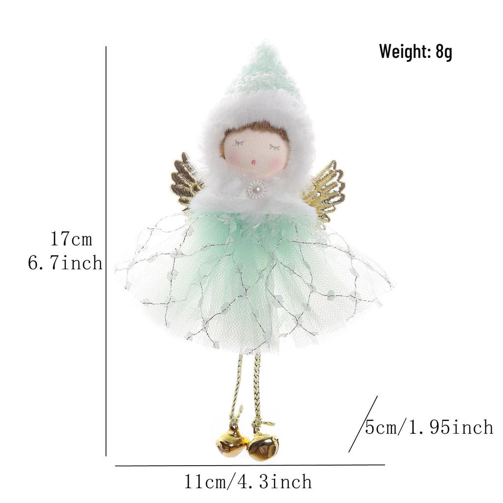 Festive Christmas Tree Ornaments: Pointed Hat Mesh Girl Pendants