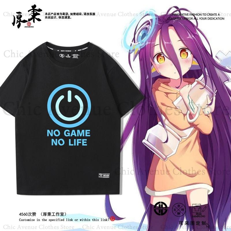 Anime NO GAME NO LIFE Series Print Tshirt for Unisex Women Cotton Tshirt Summer Tops Short Sleeve Tee Daily Clothes Casual T Shirt