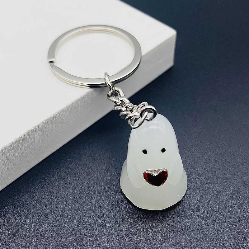 Halloween Nøkkelring Glow-In-The-Dark Ghost Nøkkelring Skolesekk Anheng Høytidsgave