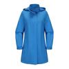 Womens Lightweight Waterproof Windbreaker Jacket Detachable Hood Solid Color Long Sleeve Casual Outerwear
