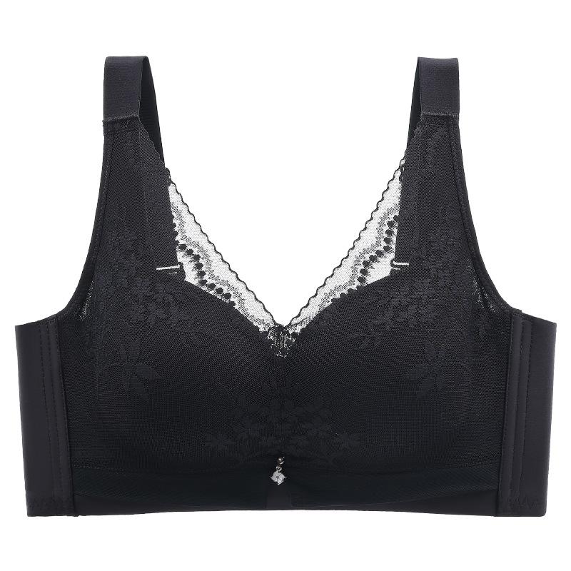 Breathable Gathering Bra for Women Without Steel Rims Thin Design Plus Size Push Up Bra Adjustable Top Support Bra