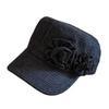 Denim flower bow flat top equestrian hat women's spring summer versatile face cap newsboy hat