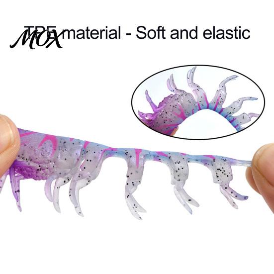 Glitter Shrimp Lure 9.5cm/4.8g TPE Soft Bionic Bait, Realistic Lure, Simulation Fishing Lures Prawn Swim Bait for Freshwater Saltwater Trout