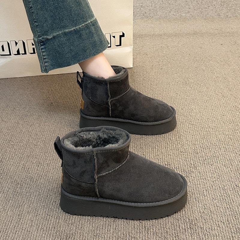 Women's Fur One Thick Sole Winter Lightweight Warm Snow Boots Non-slip Wear-resistant Casual Sports Cotton Boots