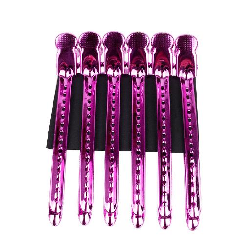 Metallfarbene Stahlklemme Edelstahl-Entenschnabelklemme Ein-Wort-Klemme Handdruck Wellblechklemme Friseursalon Styling Trennwand Positionierungsklemme