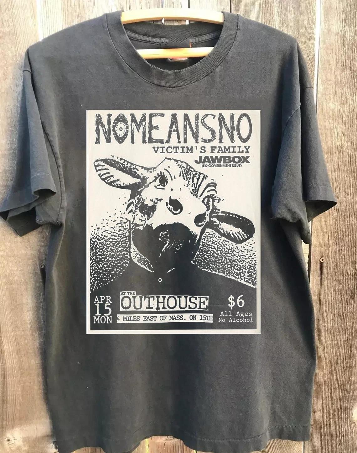 

2026 Summer Retro Womens Nomeansno Band TShirt Unisex Cotton and Breathable Short Sleeve Oversized Loose Casual S