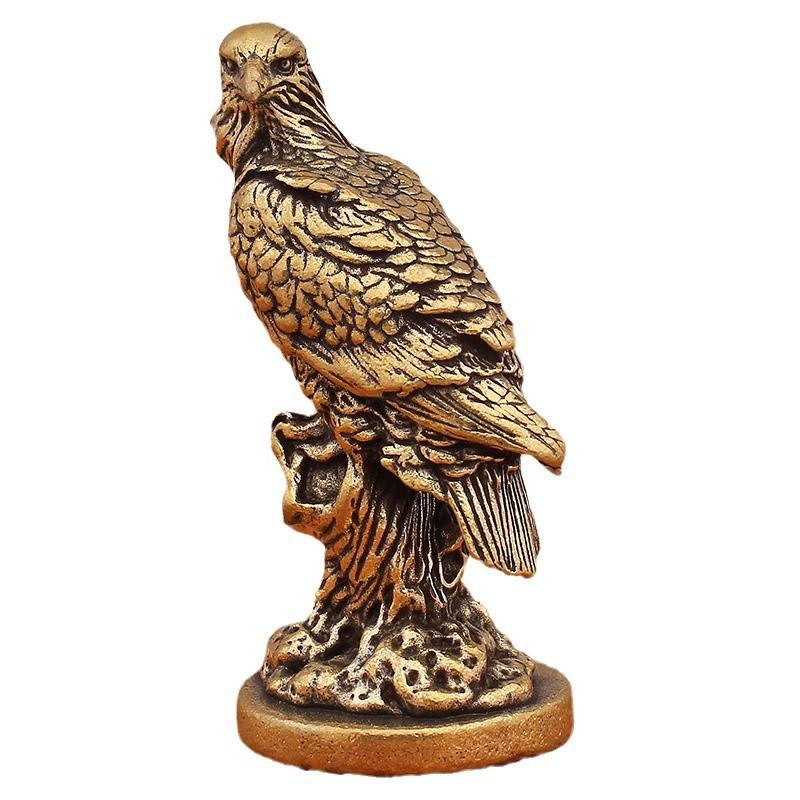 Brass Eagle Statue Vintage Simulated Mini Animal Figurines Home Office Desk Decor Wealth Ornament Metal Crafts Accessories