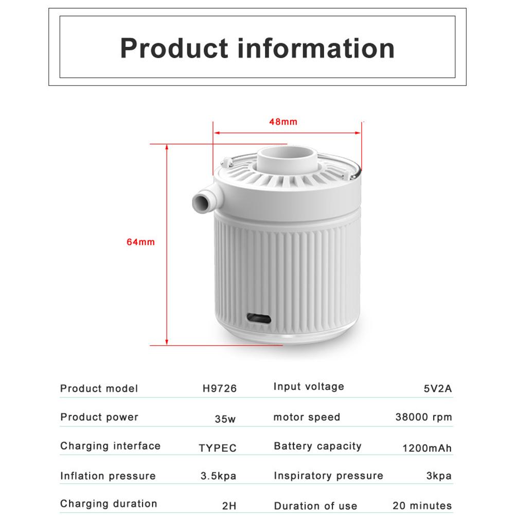 Tiny Portable Ultra-Mini Air Pump USB Inflation Deflation Pump With 1200mAh Battery For Pool Floats Vacuum Storage Bags