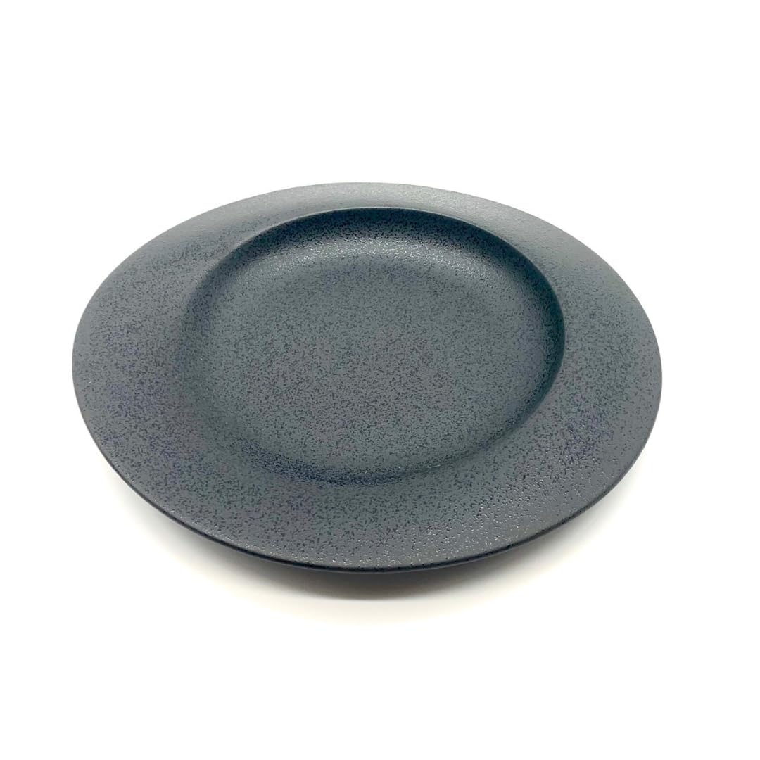 syokkidana Web Plate (Large Plate / 24cm / Black Crystal) Pasta Plate Dessert Plate (Mino Ware / Ceramic / Made in Japan) Stylish Tableware Large Plat
