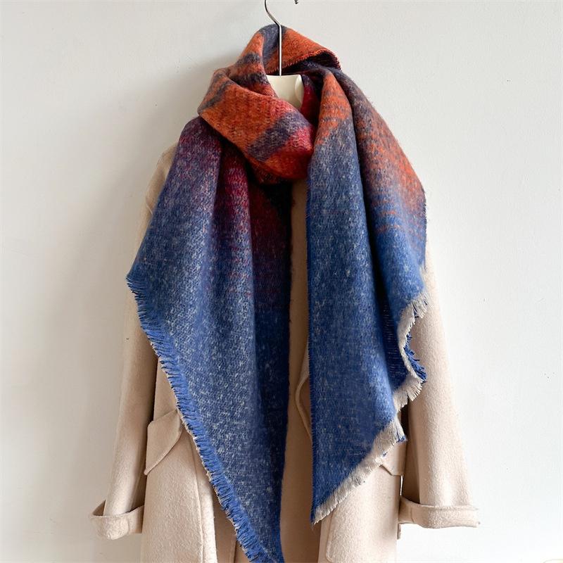New Thickened and Elongated Winter Scarf Cashmere Feeling Shawl and Wraps Pashmina Neckerchief Bufanda Female Poncho 48Colors