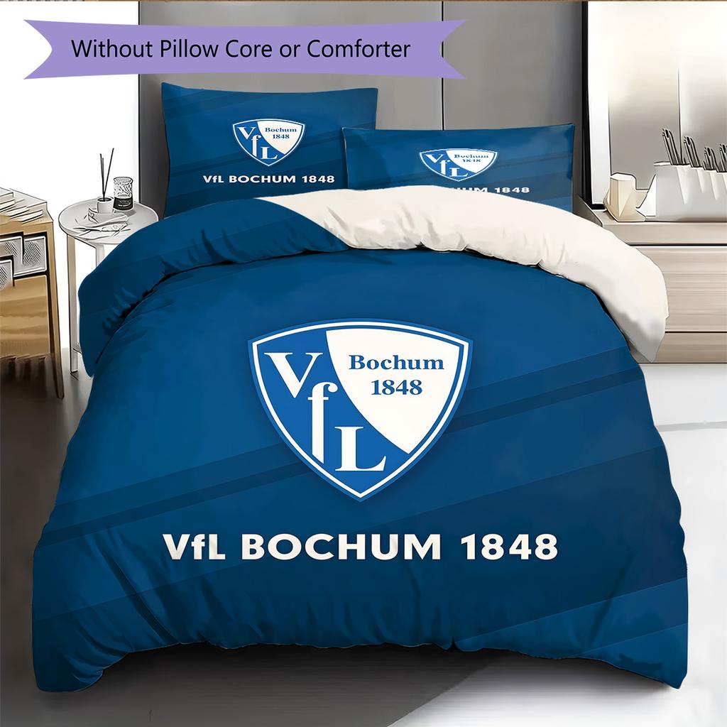 VfL Bochum Pattern Bedding Quilt Set Home Decoration Gift (1 * duvet cover + 2 * pillowcase without core)
