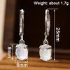 Huitan Imitation Opal Women Drop Earrings Simple Elegant Style Party Wedding Lady Fashion Accessories Versatile Jewelry GiftGood product