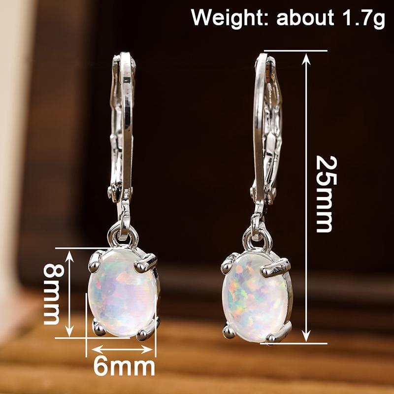 Huitan Imitation Opal Women Drop Earrings Simple Elegant Style Party Wedding Lady Fashion Accessories Versatile Jewelry GiftGood product