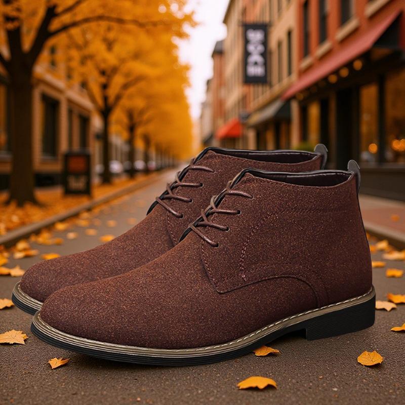 Men's shoes large size high top leather shoes fashion flow casual matte suede boots
