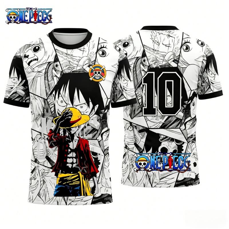 2026 Summer One Piece Luffy Retro Cosplay T-shirt Men's Oversize