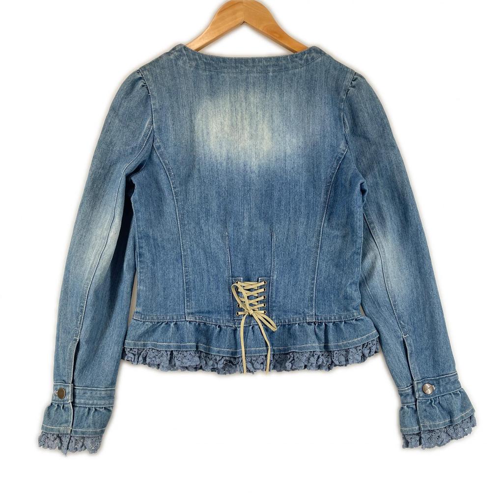 LEST ROSE Frill Denim Jacket blue Women 2