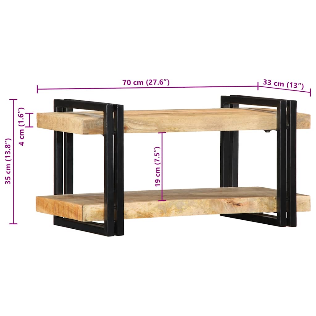 Wall Shelf 70 x 33 x 35 cm Rough Solid Mango Wood