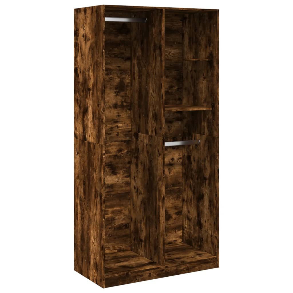 Wardrobe Smoked Oak Finish 100 x 50 x 200 cm Engineered Wood