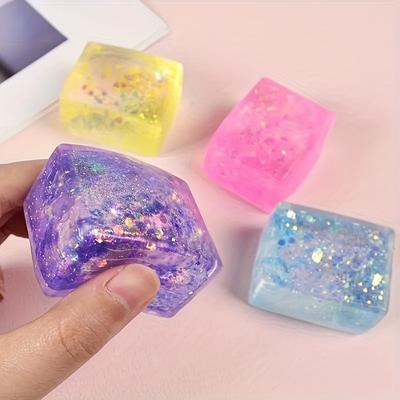 4 barvy třpytivé kostky ledu Antistresové Fidget Hračky Zábavný Mačkací Míček Úleva od Úzkosti Pomalá Odrazová Senzorická Mačkací Hračka Pro Děti