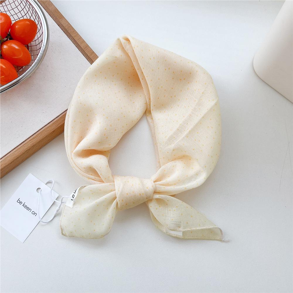 Koreanisches Trendiges Frühlings-Gepunktetes Seiden-Kopftuch - Quadratisches Mode-Tuch für Damen für Haare, Hals und Dekoration