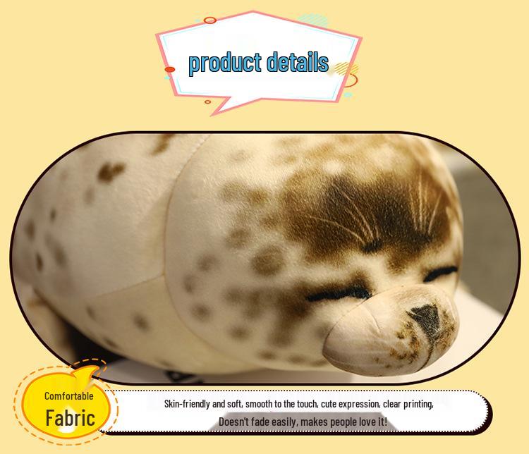 Spotted Seal Plush Toy - Large Marine Life Ragdoll Pillow