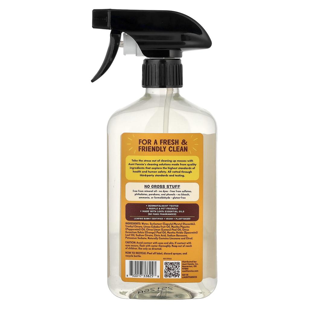 Aunt Fannie's, Wood Surface Cleaner, Bright Lemon, 500ml