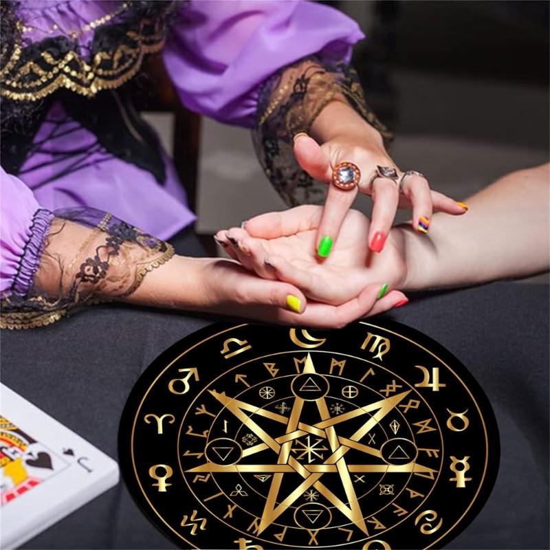 Dowsing Divinations Mat Pad Rune Pattern Astrology Pendulums Chart Mat Balancing Meditations Decoration Tarots Pad