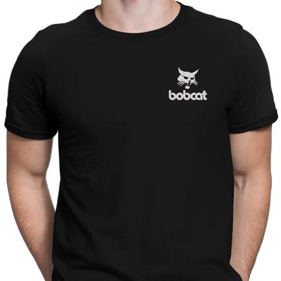 Μαύρο T-Shirt Bobcat Απλό Λογότυπο Tee Για Ενθουσιώδεις Αυτοκινήτων Καθημερινή Ένδυση