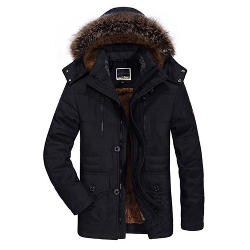 Herbst- und Winterkleidung Mittelange und Lange Baumwollgepolsterte Kleidung Herren Samt Verdickt Übergröße Mittelalterliche und Ältere Warme Baumwollgepolsterte