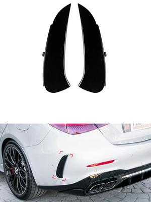 Rear Bumper Lip Splitter Spoiler Side Canards For Mercedes Benz W206 Sedan S206 Wagon C200 C220 C300 C43 C63 AMG 2021 2022 2023+