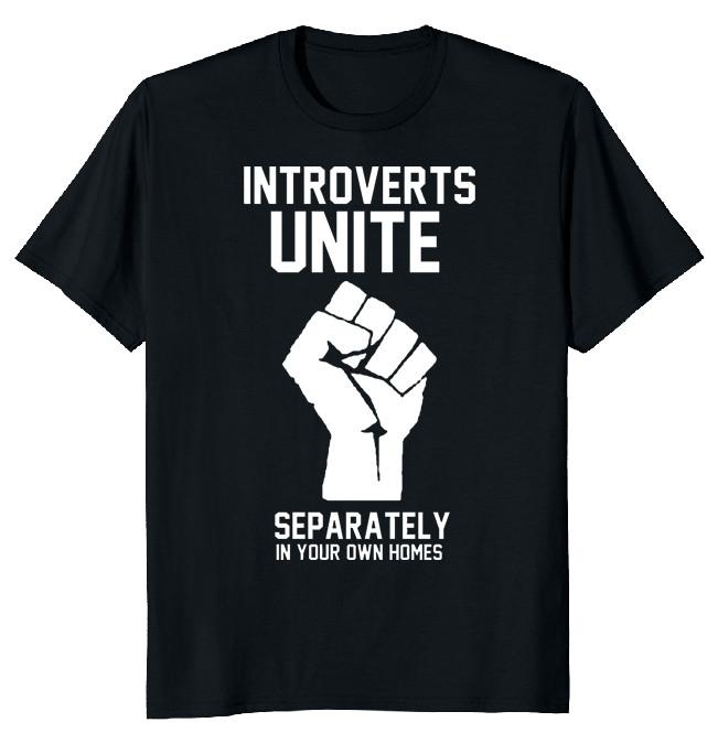 NEW LIMITED Introverts Unite Separately Funny Novelty Tee S