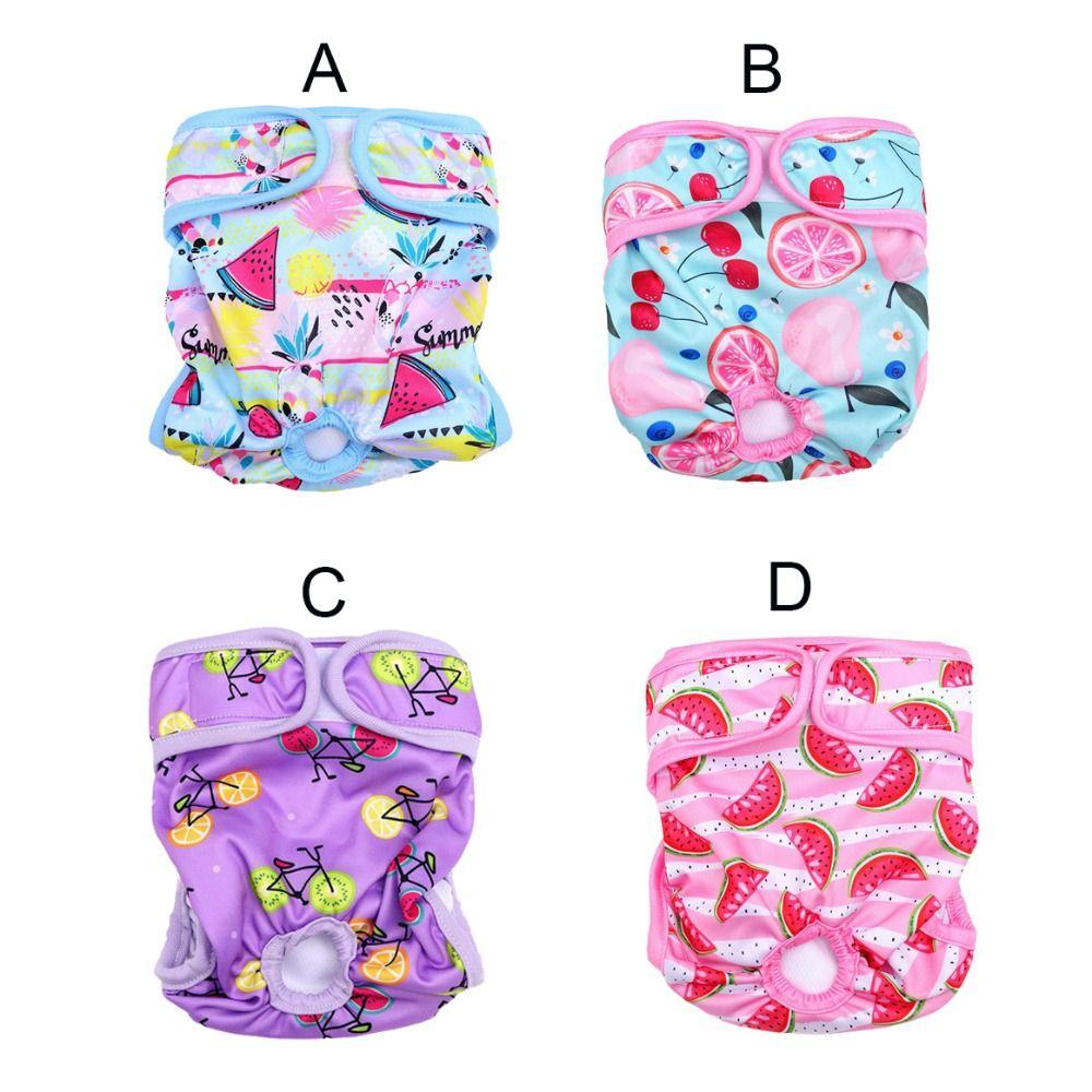 Floral Print Dog Underwear Diaper Adjustable Female Dog Diapers  Physiological Period
