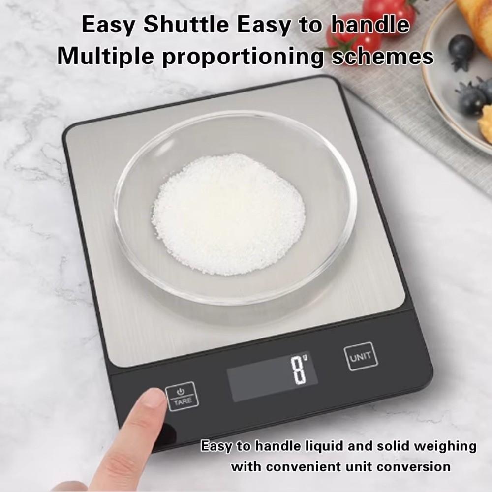 Stainless Steel Electronic Scale High Precision Digital Display Gram Scale LCD Display Waterproof Food Scale Kitchen Use