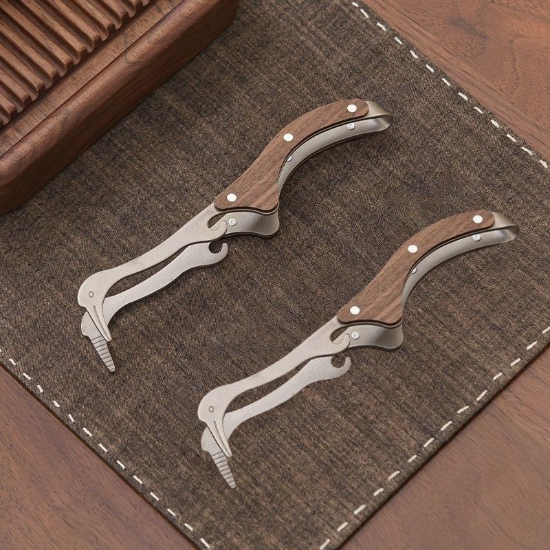 Stainless Steel Tea Tongs Clip Wood Handle Chinese Gongfu Tea Set Accessories Tool for Ceremony Home Brewing Filter Strainer