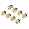 Guitar Strap Buttons, Guitar Neck Strap Holder, Strap Lock Pins, Small End Tweezers, Metal, Gold Tone, with Felt Washers, for Guitars and Basse