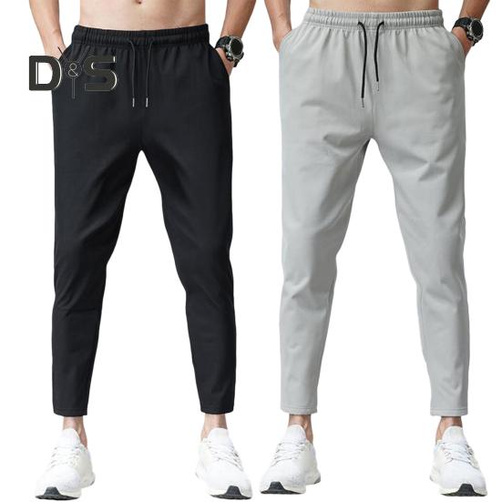 Pantaloni de vară pentru bărbați, cu buzunare întărite, cu cordon în talie, design casual, culoare solidă, pantaloni drepți