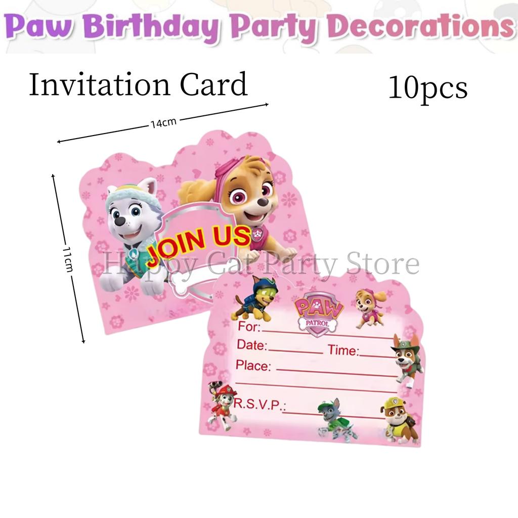 Paw Patrol Birthday Party Decor Dog Skye Disposable Tableware Tablecloth Cup Plate Baby Shower Kids Gift Girl Boy Party Supplies