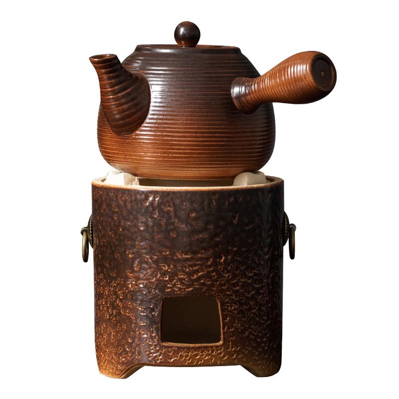 Handun Ceramic Pumpkin Teapot Set with Mini Carbon Stove
