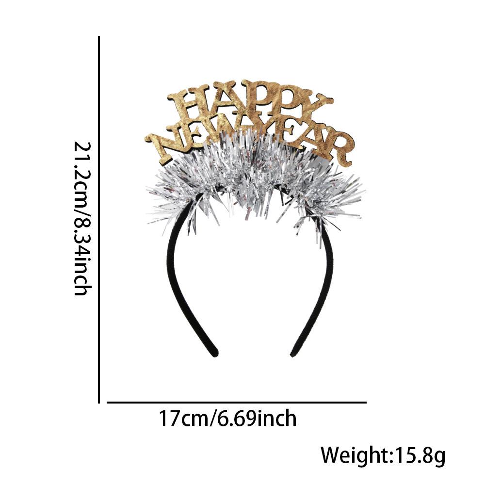 Black Gold Hair Band Decorative 2026 Celebration Headband New Year'S Eve Headband Comfortable Holidays Hair Accessory For New