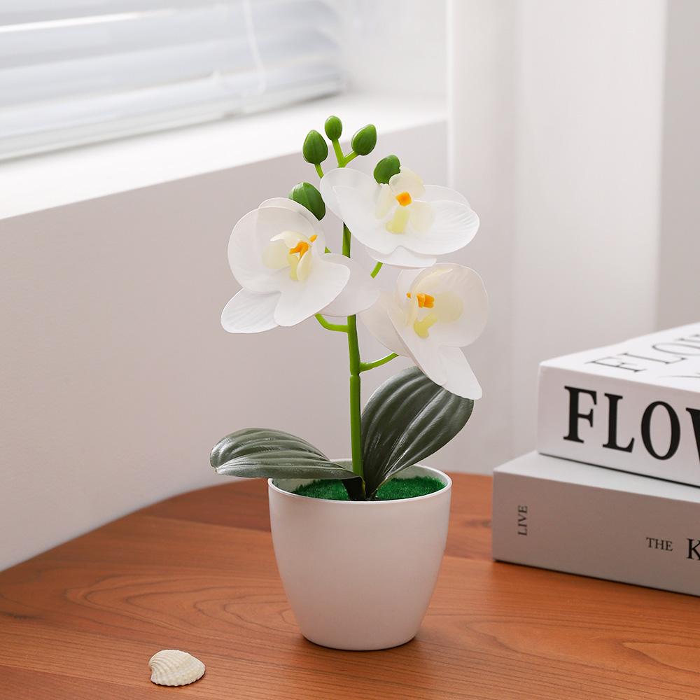 Artificial Phalaenopsis Bonsai Simulation Plants Pot Plants for Home Garden Table Bedroom Decoration Outdoor Fake Plant Ornament