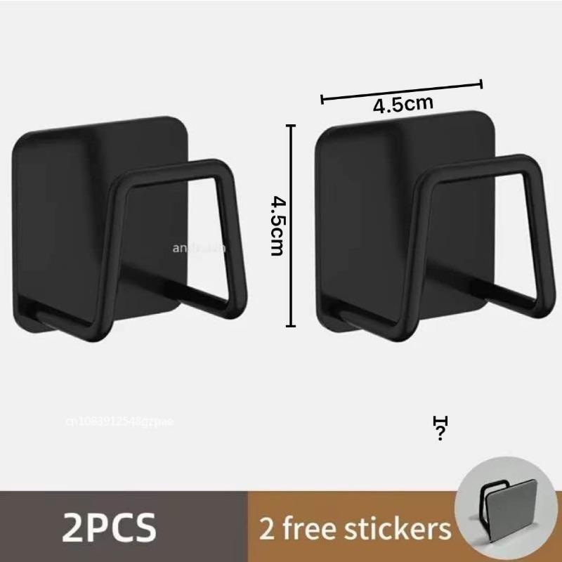 2pcs Stainless Steel Kitchen Sink Sponge Holder Tray Drainer Rack Self Adhesive Hook Sink Storage Holder Kitchen Accessories
